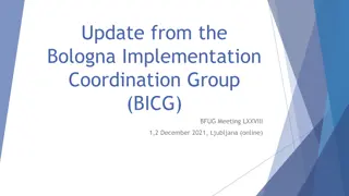 Update on Bologna Implementation Coordination Group (BICG) Activities