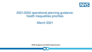 Operational Planning Guidance for Health Inequalities Priorities 2021/2022