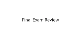 Final Exam Review and Topics for Success