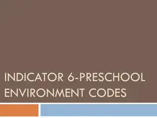 Indicator 6: Preschool Environment Codes