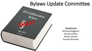 Bylaws Update Committee and Two-Tier Bylaws Overview