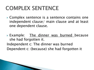 Complex Sentences and Clauses