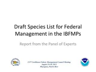 Draft Species List for Federal Management in IBFMPs Report