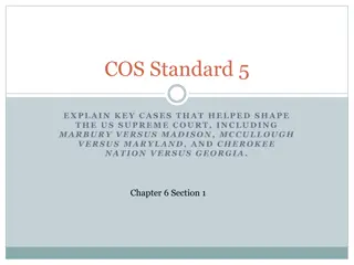 Key US Supreme Court Cases: Marbury v. Madison, McCullough v. Maryland, Cherokee Nation v. Georgia