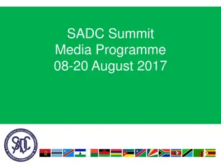 SADC Summit Media Programme: August 2017 Schedule