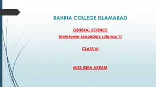 Bahria College Islamabad General Science - Class VI Syllabus Overview