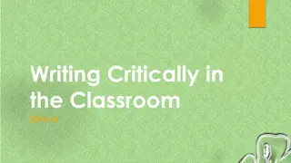 Understanding Critical Writing in the Classroom