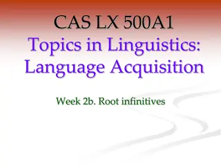 Syntax in Language Acquisition: Root Infinitives and Small Clause Hypothesis