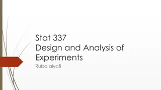 Design and Analysis of Experiments in STAT 337 with Ruba Alyafi