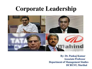 Insights on Corporate Leadership and Management Practices by Dr. Pankaj Kumar