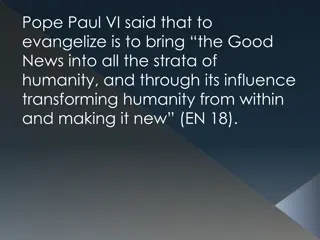 Reflections on Evangelization and Transformation by Pope Paul VI