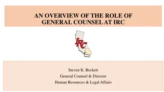 Overview of General Counsel Role at IRC