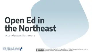 Open Education Initiatives in the Northeast Landscape