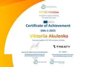 Certificate of Achievement in EIT HEI Initiative Activities