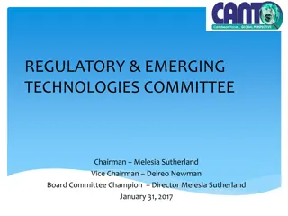 Regulatory & Emerging Technologies Committee Overview