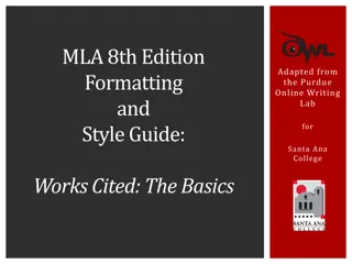 MLA 8th Edition Works Cited Page Guidelines