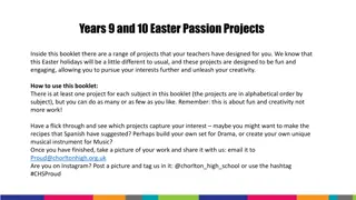 Year 9 and 10 Easter Passion Projects: Fun and Creative Activities for Students