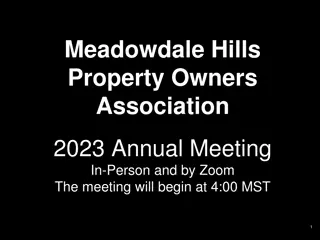 Meadowdale Hills Property Owners Association 2023 Annual Meeting Agenda