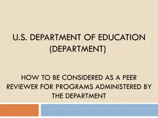 How to Become a Peer Reviewer for U.S. Department of Education Programs