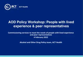 Commissioning Services for People with Lived Experience in Alcohol and Other Drug Policy Workshop