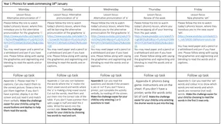 Year 1 Phonics for Week Commencing 18th January