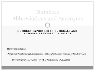 Guidelines for Using Numbers, Abbreviations, and Acronyms in Academic Writing