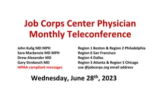 Job Corps Physician Monthly Teleconference and Opioid Overdose Response Guidelines