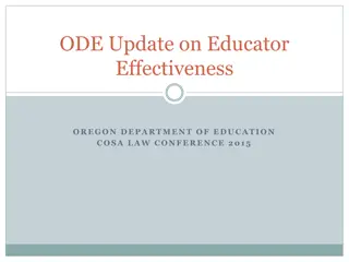 Oregon Department of Education Update on Educator Effectiveness - 2015 Conference Highlights