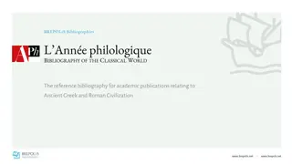 Comprehensive Bibliography on Ancient Greek and Roman Civilization