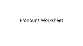 Pronouns: Complete Worksheet for Practice