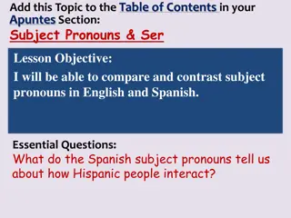 Comparative Analysis of Subject Pronouns in English and Spanish