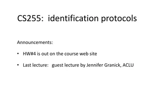 Overview of Identification Protocols in CS255 by Dan Boneh