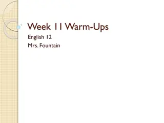 English 12 - Week 11 Warm-Ups with Mrs. Fountain