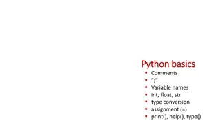 Python Basics: Comments, Variable Names, Assignments, and More