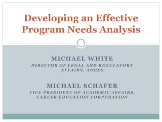 Effective Program Development and Needs Analysis