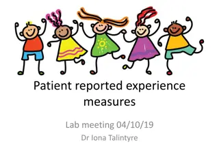 Feedback and Patient Experience Report for Lab Meeting with Dr. Iona Talintyre on 04/10/19