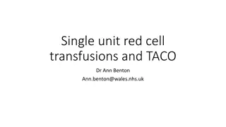 Understanding Single Unit Red Cell Transfusions and TACO