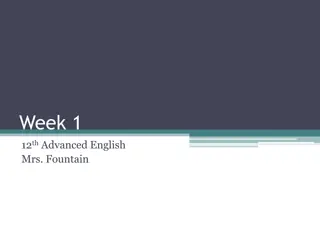 Advanced English Lesson Week 1: Mrs. Fountain's Grammar Class