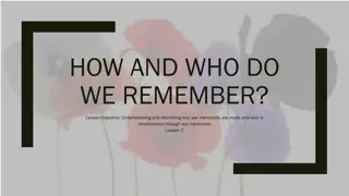 Understanding War Memorials: How and Who We Remember