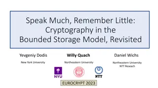 Cryptography in the Bounded Storage Model: Revisited - Eurocrypt 2023