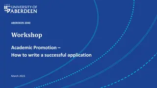 Guide to Successful Academic Promotion Applications - ABERDEEN 2040 Workshop