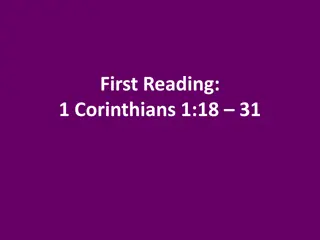 Reflections on Wisdom and Salvation in 1 Corinthians