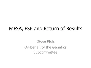 Genetics Subcommittee Report on MESA, ESP, and Return of Results