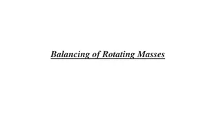 The Balancing of Rotating Masses in Machinery