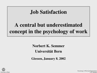 Job Satisfaction in Psychology of Work: A Critical Analysis