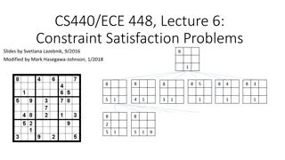 Constraint Satisfaction Problems in CS440/ECE448