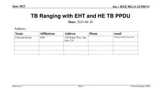 IEEE 802.11-23/1067r1 TB Ranging with EHT and HE TB PPDU Overview