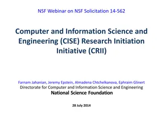 NSF CISE Research Initiation Initiative (CRII) Webinar Summary