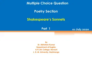 Shakespearean Sonnets: Multiple Choice Questions and Answers