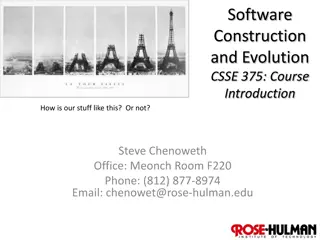 Software Construction and Evolution in CSSE 375: Overview